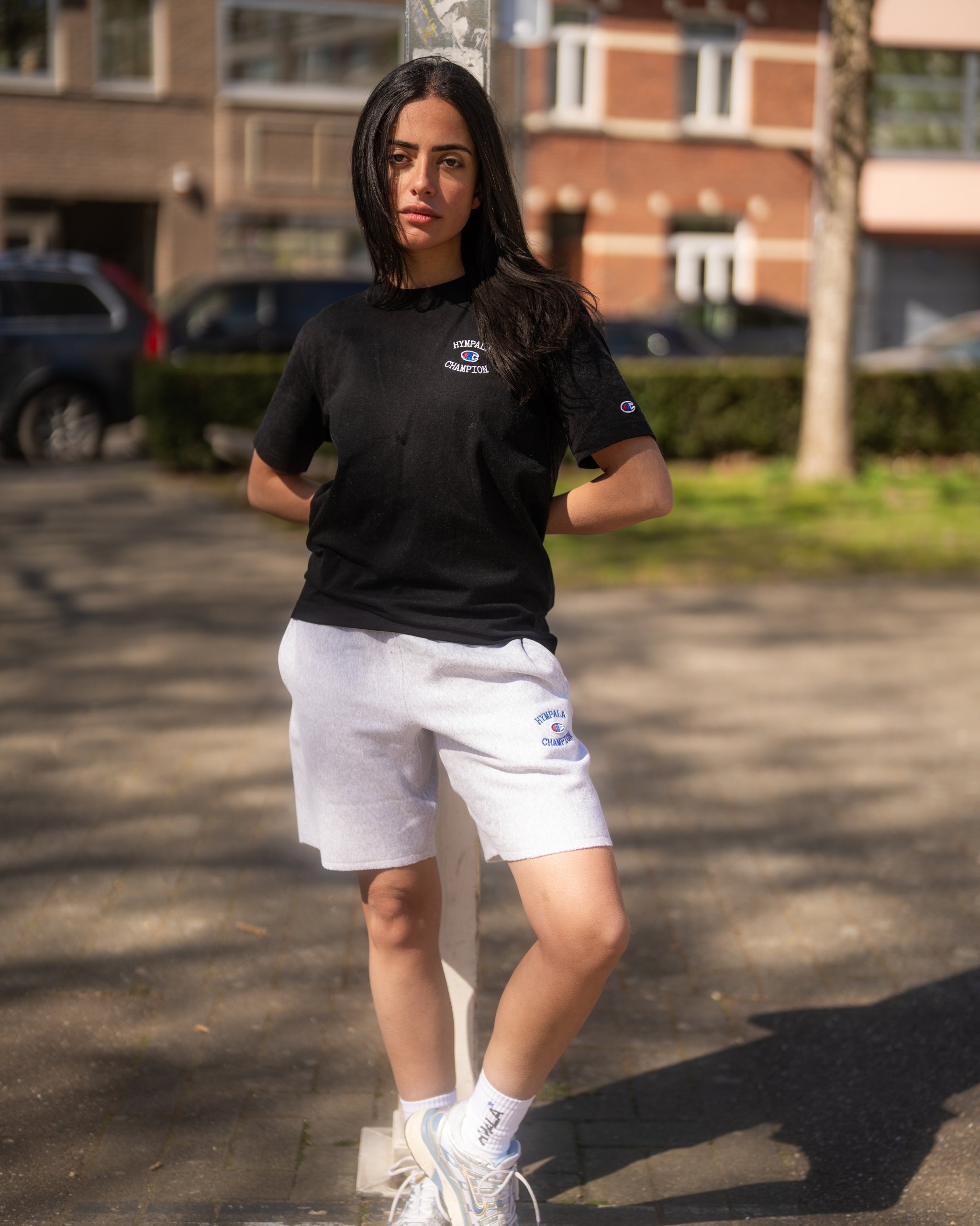 x Champion Reverse Weave Cotton Shorts Grey