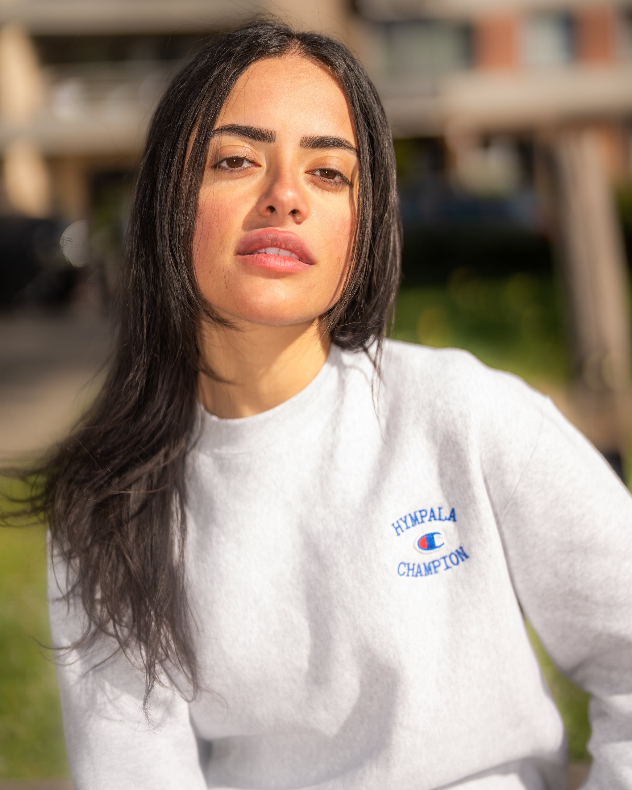 x Champion Reverse Weave Soft Fleece Crewneck Grey