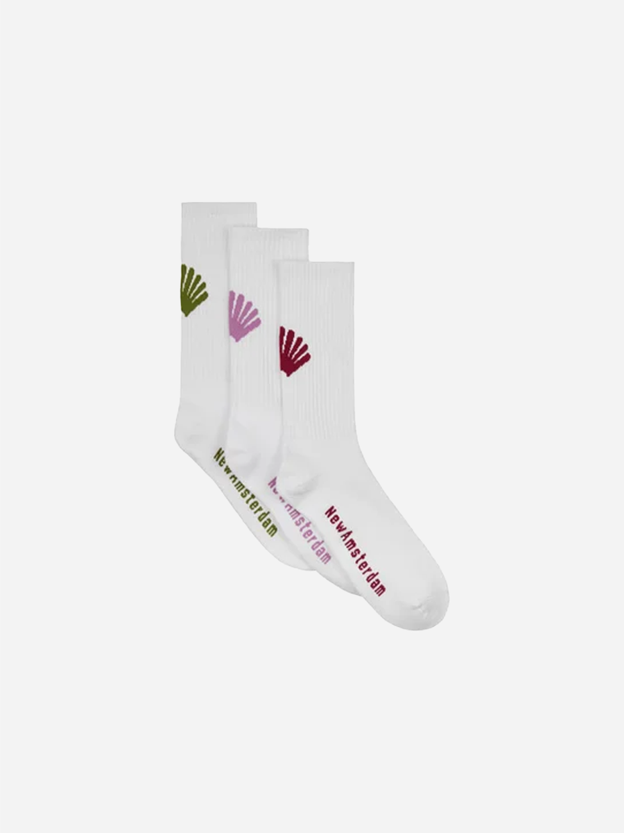 Logo Socks 3 Packs White Base