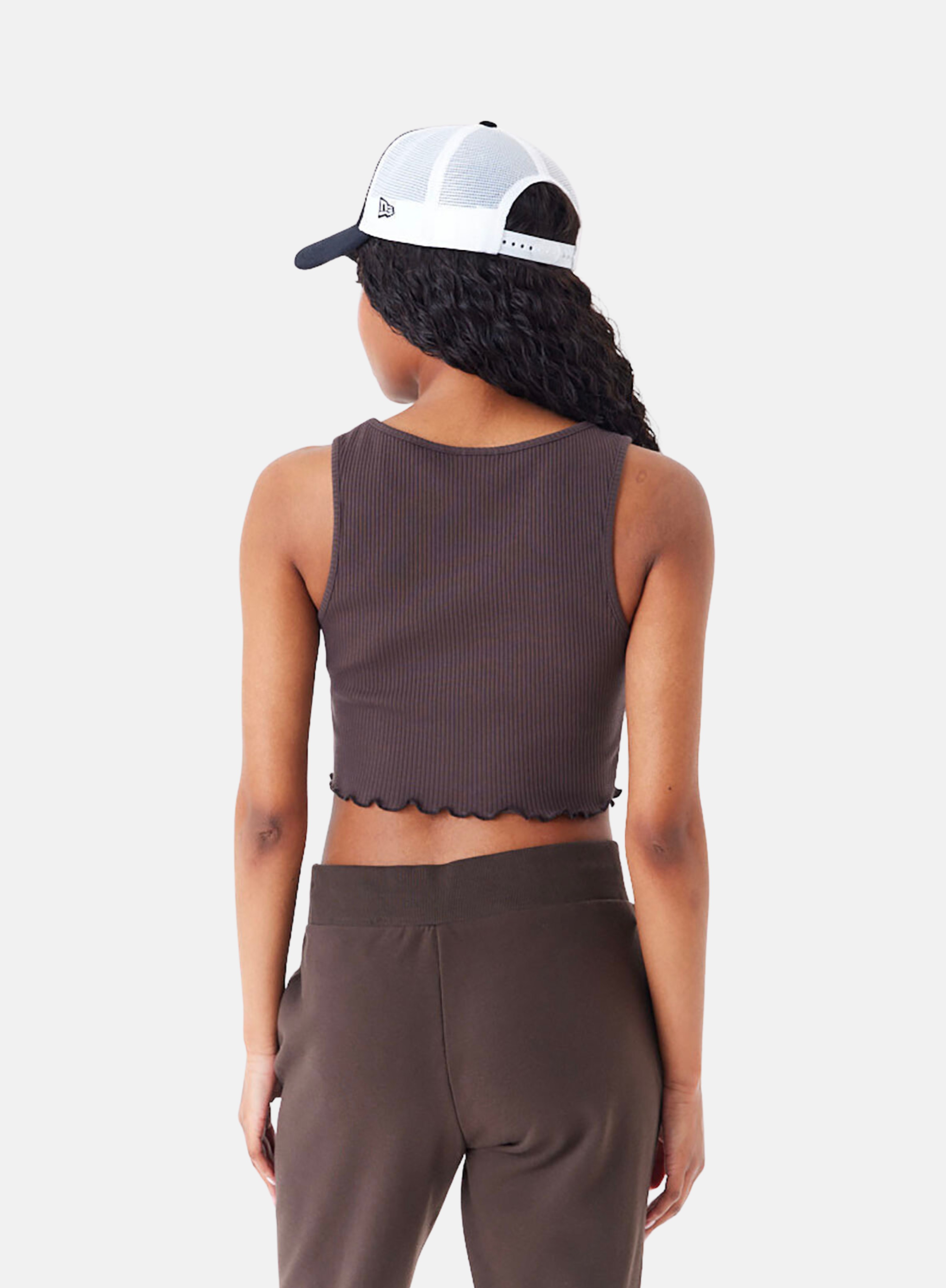 New Era NY Yankees MLB Crop Tank Top Brown - Hympala Store