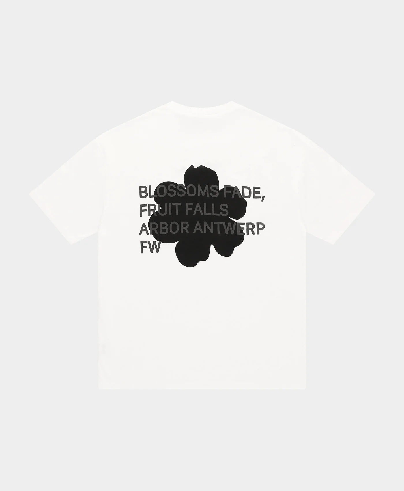 Black Blossoms Tee White