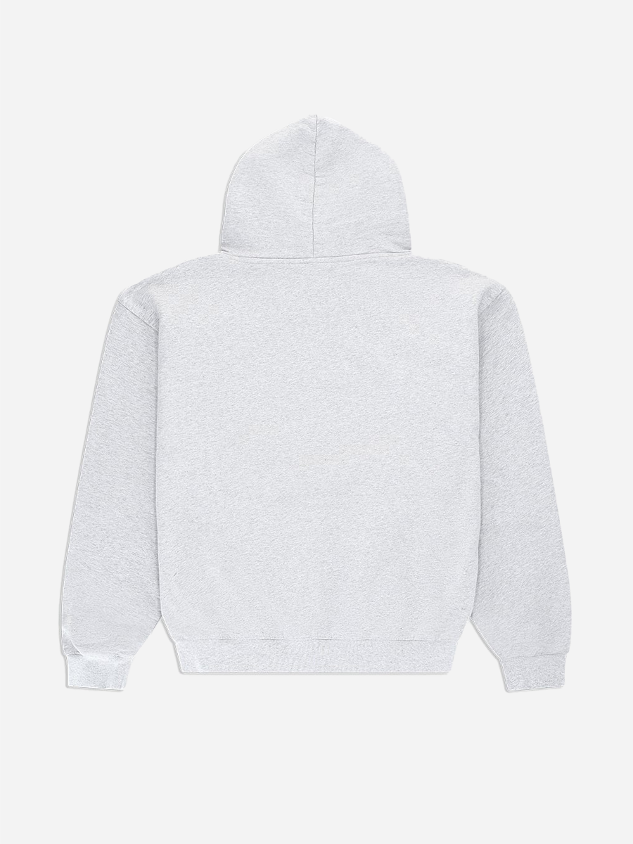 Blue Overlay Hoodie Grey