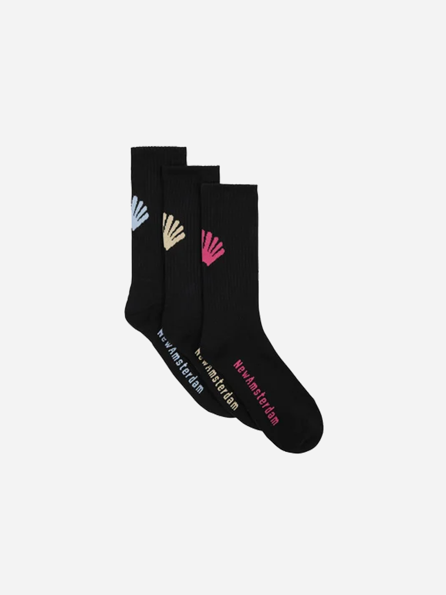 Logo Socks 3 Packs Black Base