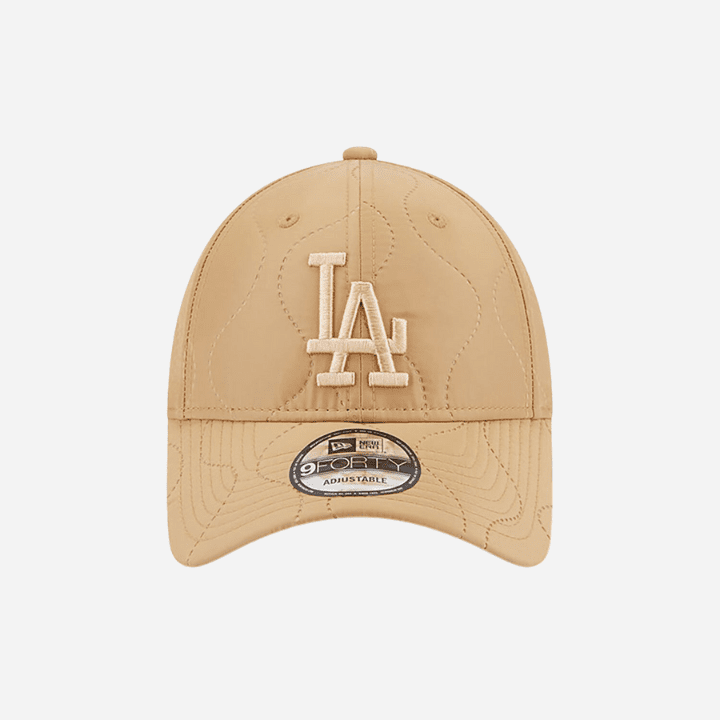 LA Dodgers MLB Quilted Beige 9FORTY Adjustable Cap