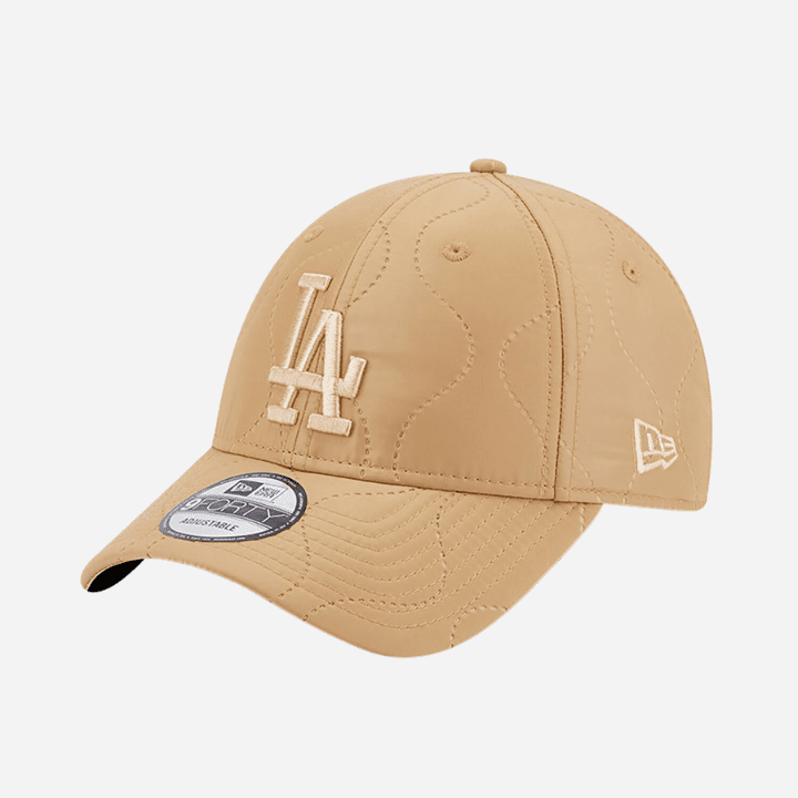 LA Dodgers MLB Quilted Beige 9FORTY Adjustable Cap