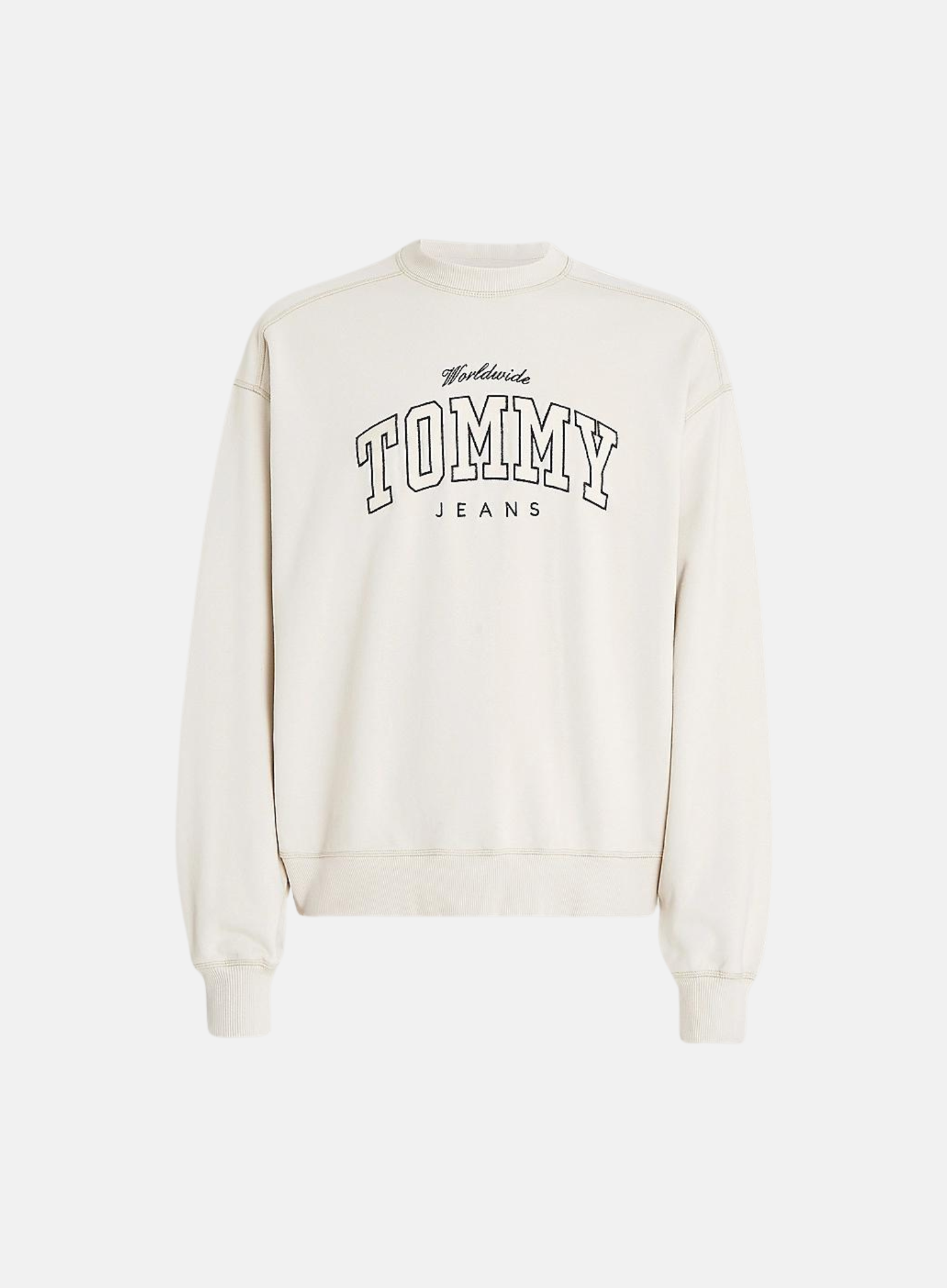 Boxy Varsity Sweatshirt Ecru