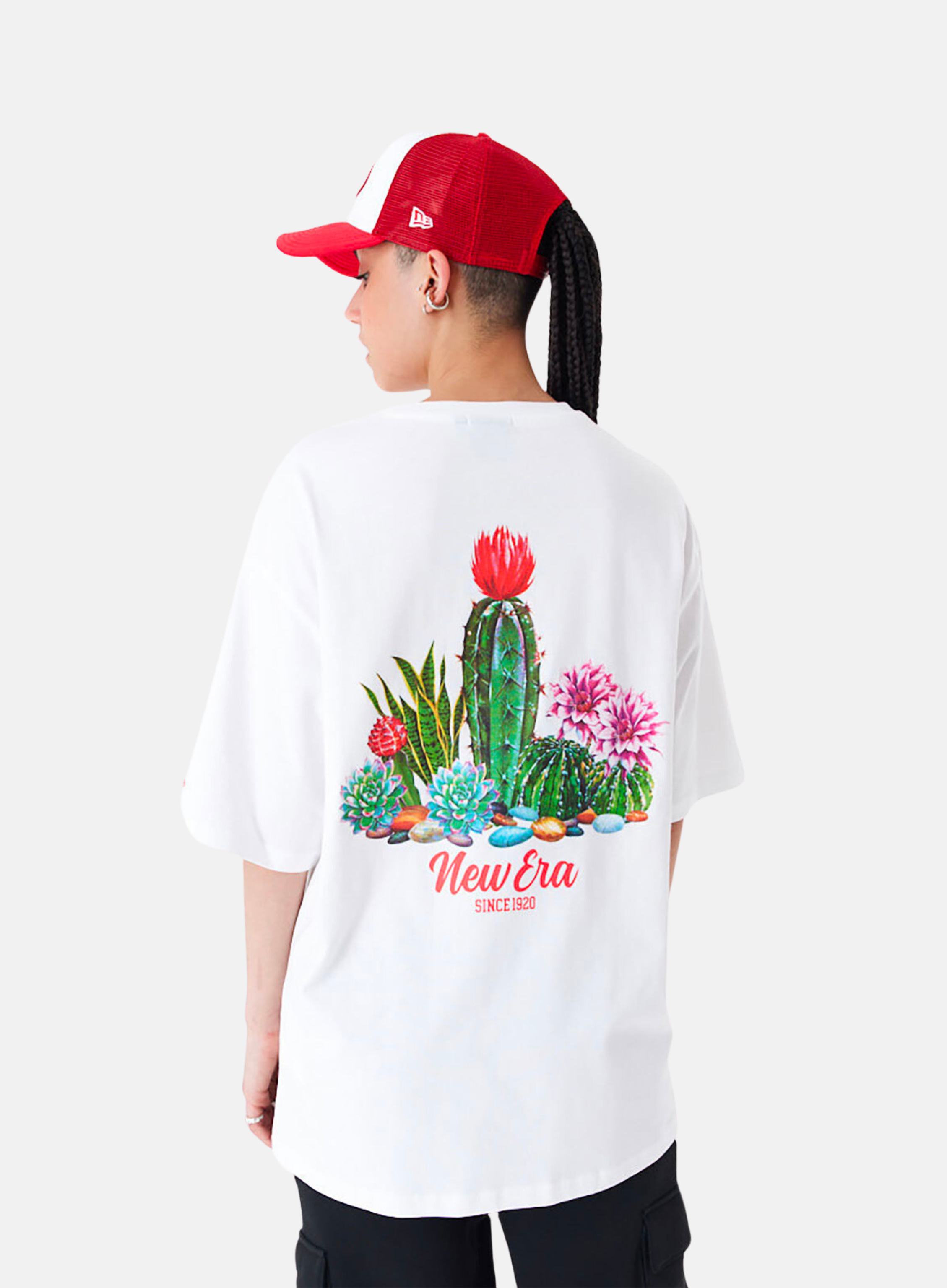 Cactus Graphic Oversized T-Shirt White