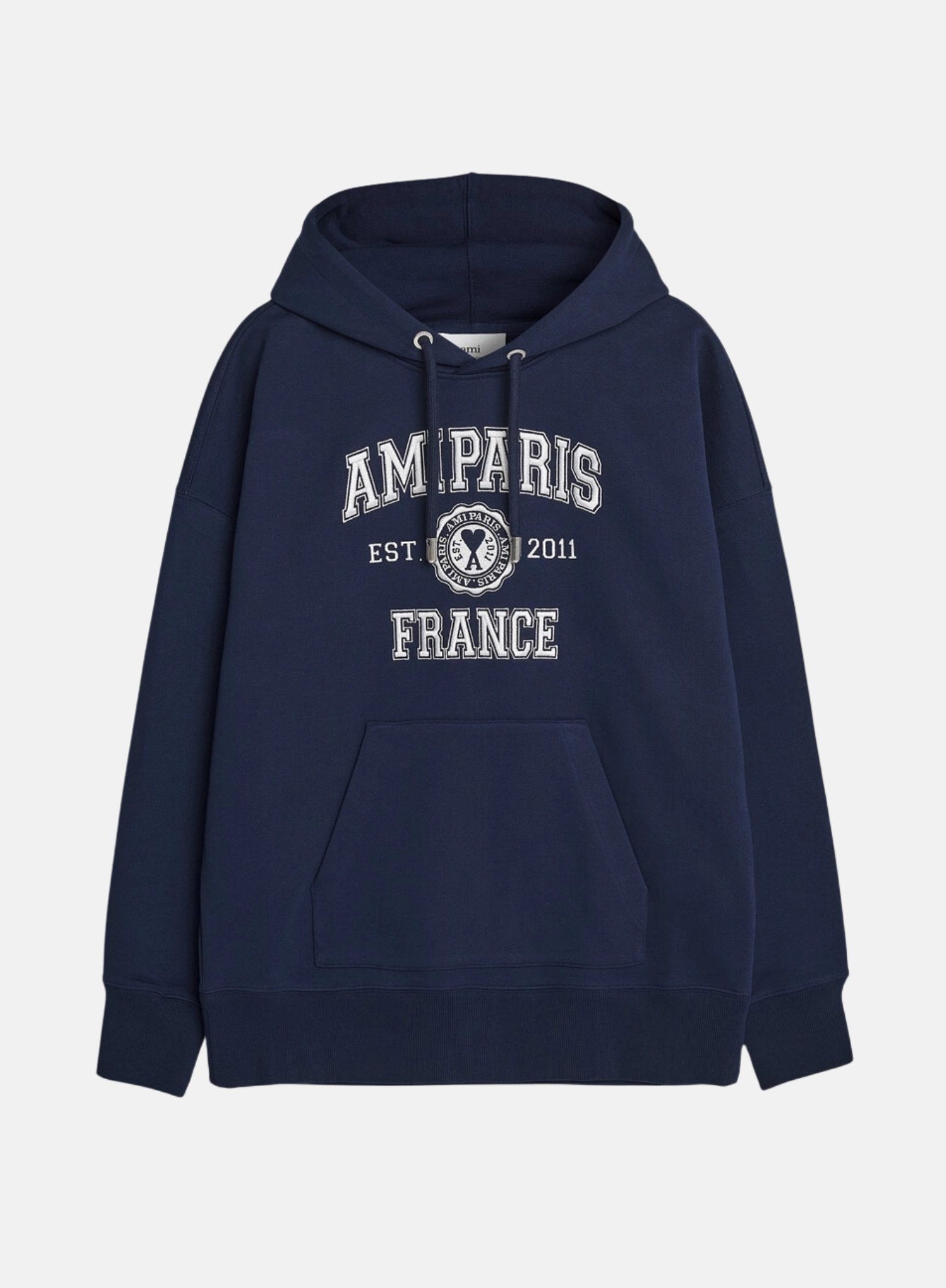 Collage Logo-Printed Hoodie Navy
