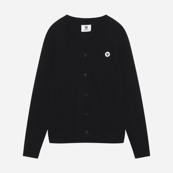 LEO Lambswool Cardigan Black