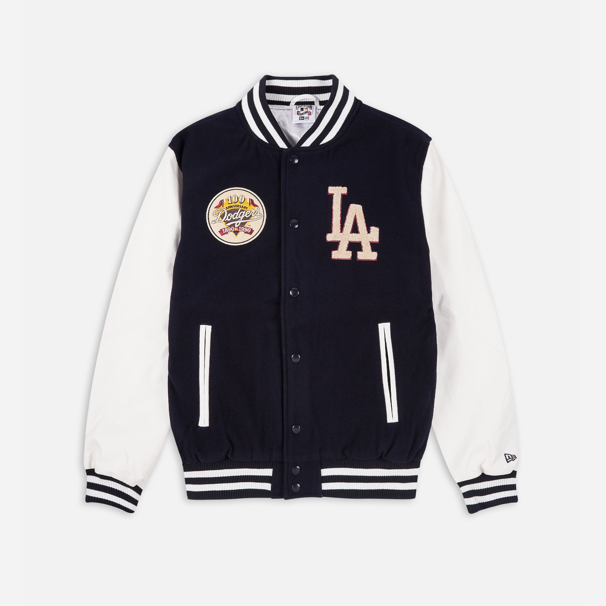 LA Dodgers MLB Large Logo Navy Varsity Jacket