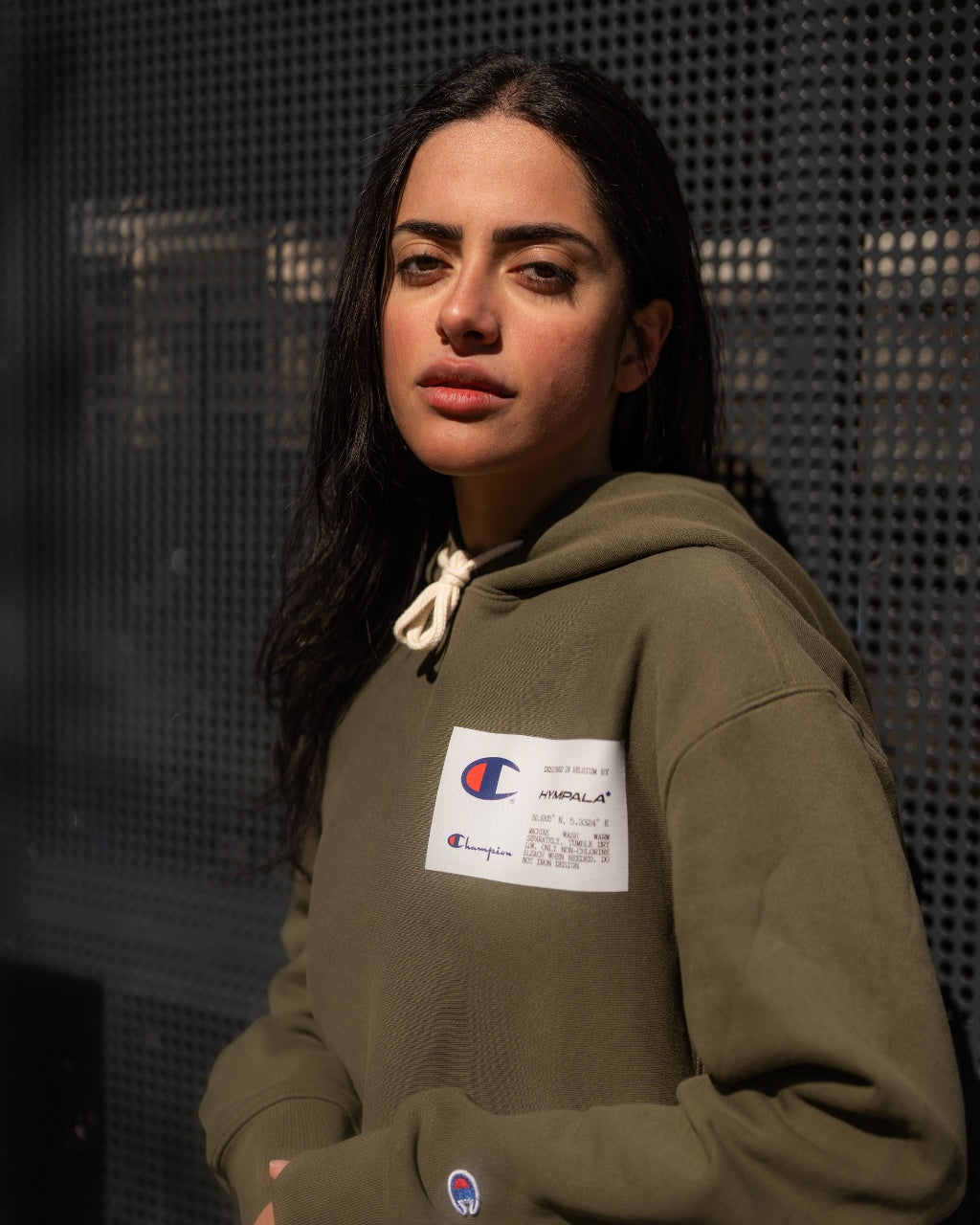 x Champion Patch Hoodie Khaki