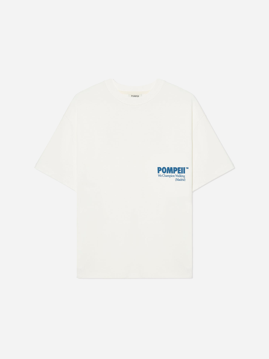 Boxy Tee Off-White/Royal Blue