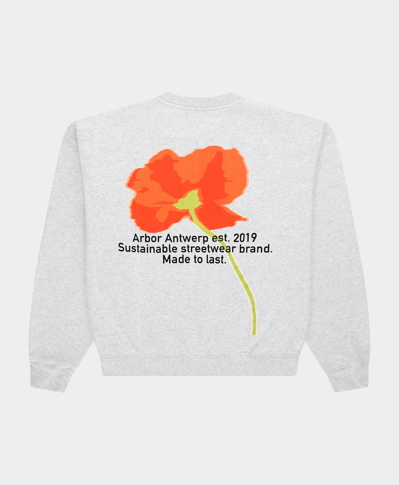 Orange Poppy Crewneck Grey
