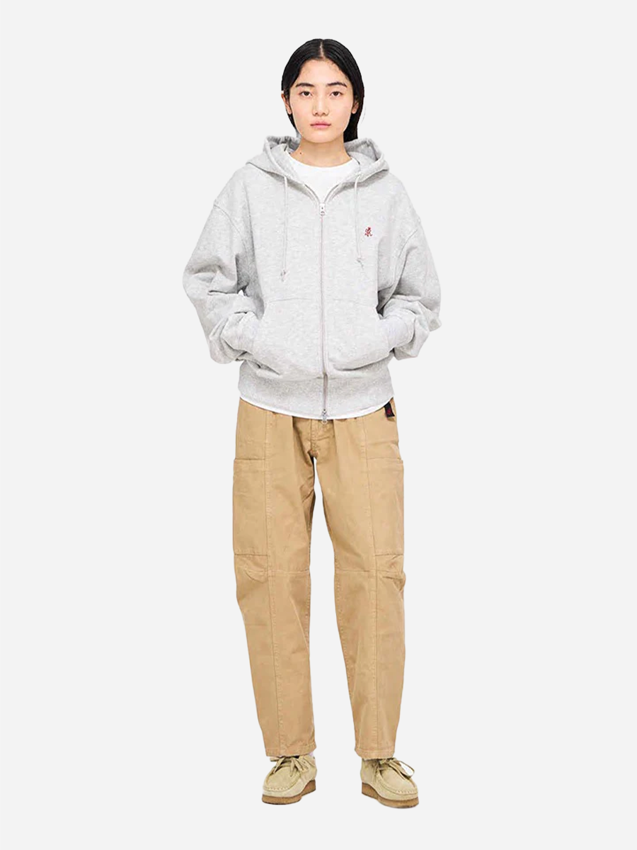One Point Zip-Hoodie Grey
