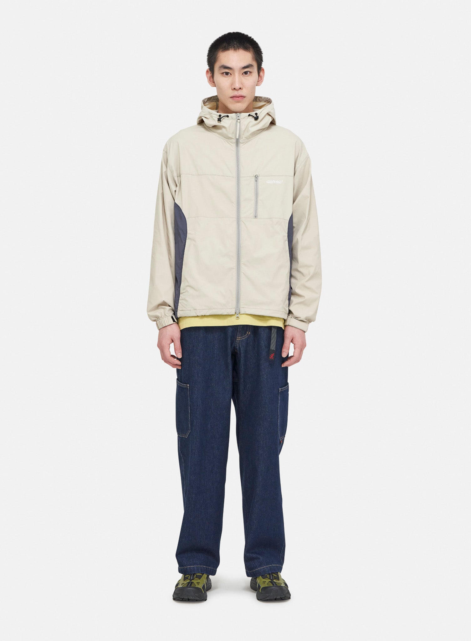 Gramicci Softshell Nylon Hooded Jacket Stone Grey - Hympala Store 