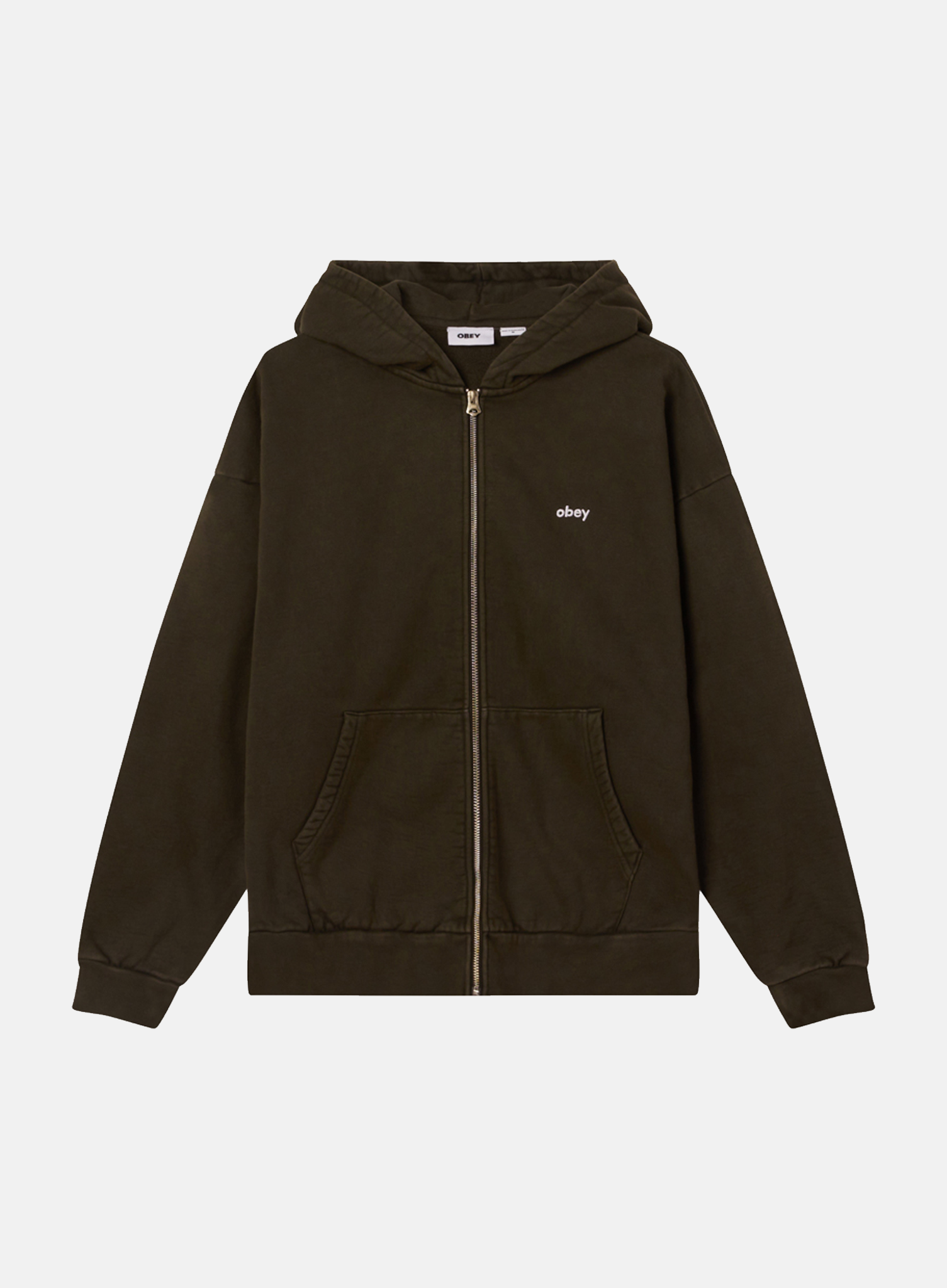 OBEY Lowercase Pigment Zip Hood Rosin - Hympala Store 